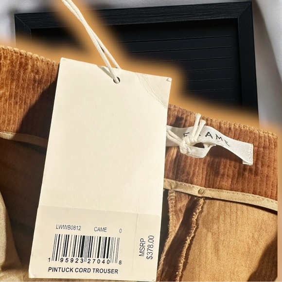 NWT Frame Denim ‘Pintuck Corduroy Trousers’ in “Camel” Size 0 - Picture 9 of 16